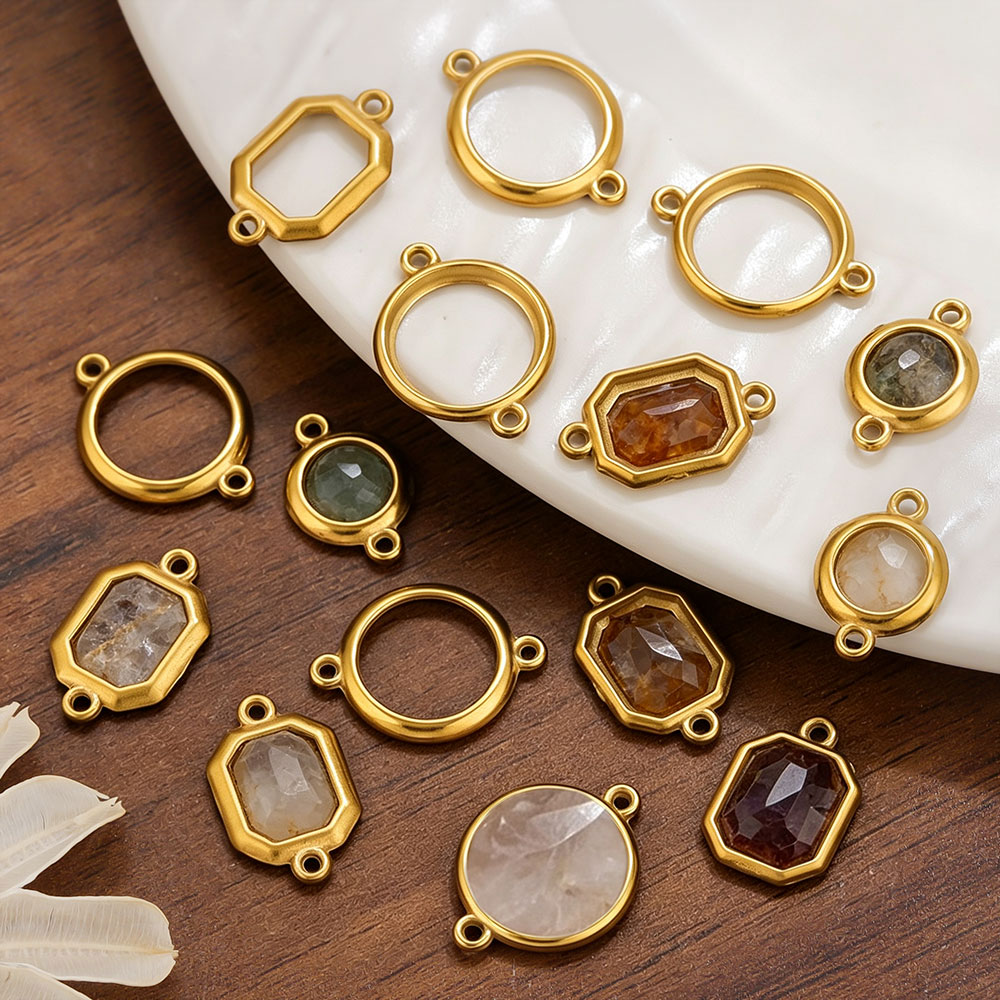 Bezels Set Pendant - 10 Pezzi Ciondoli Circolari Cavi a